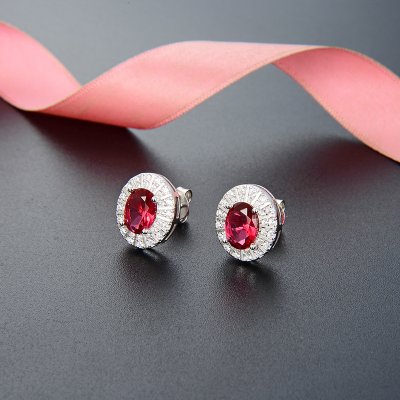 Silver July Birthstone Earring